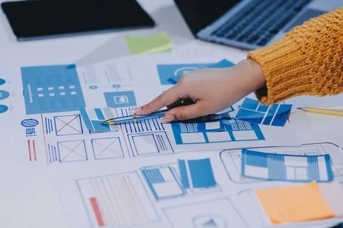 UX UI and Programming development technology Stockfoto's