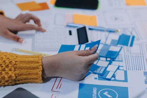 UX UI and Programming development technology Stockfoto's