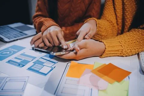 UX UI and Programming development technology Stockfoto's