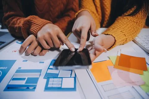 UX UI and Programming development technology 库存照片