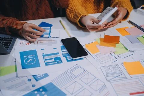 UX UI and Programming development technology 스톡 사진