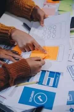 UX UI and Programming development technology 库存照片