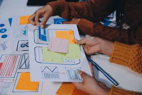 UX UI and Programming development technology Stockfoto's