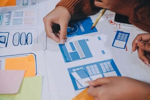 UX UI and Programming development technology Stock Photos