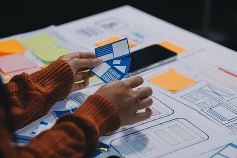 UX UI and Programming development technology Stock Photos