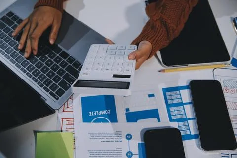 UX UI and Programming development technology Stockfoto's