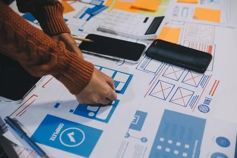 UX UI and Programming development technology Stock Photos