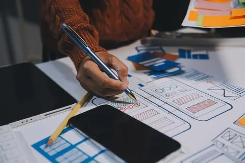 UX UI and Programming development technology Foto stock