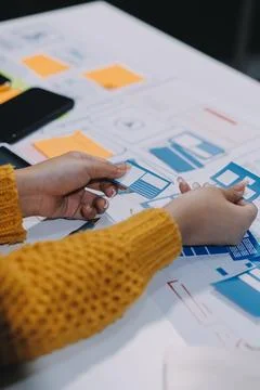 UX UI and Programming development technology Stock Photos