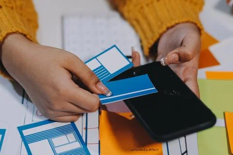 UX UI and Programming development technology 스톡 사진