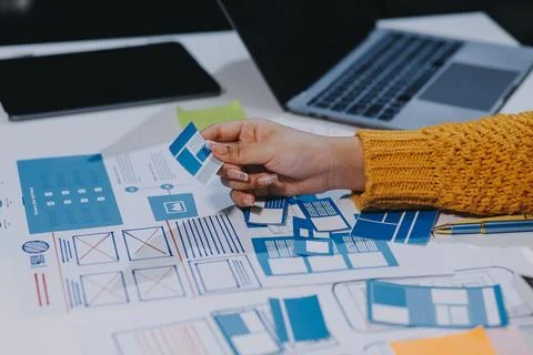 UX UI and Programming development technology Stockfoto's