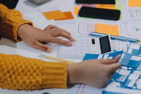 UX UI and Programming development technology 库存照片