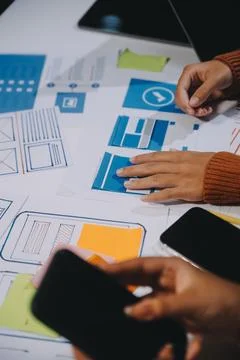 UX UI and Programming development technology 스톡 사진