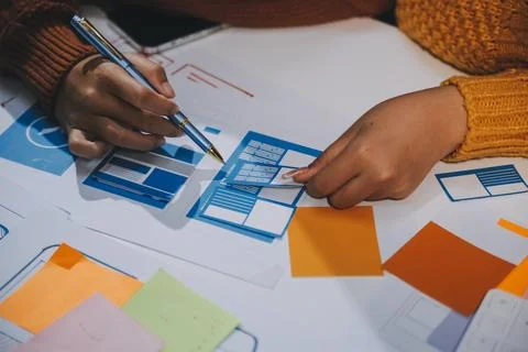 UX UI and Programming development technology 스톡 사진