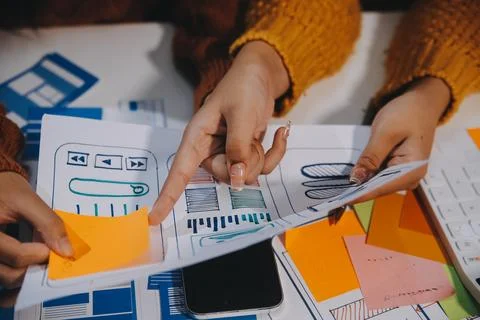 UX UI and Programming development technology 스톡 사진