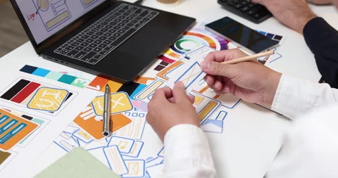 UX UI design and user experience development Stock Footage 348266858