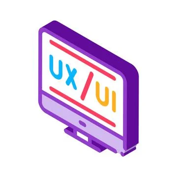 Ux ui design isometric icon vector illustration 스톡 일러스트