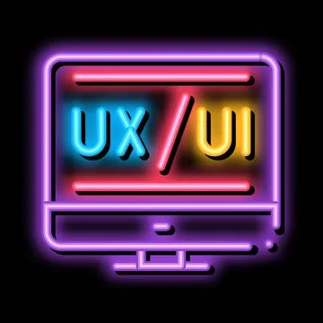 Ux ui design neon glow icon illustration Illustration
