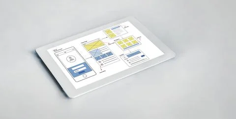 UX UI design process for modish mobile application and website Foto stock
