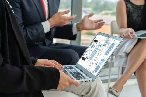 UX UI design process for modish mobile application and website Stock Photos
