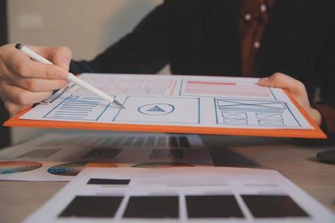 UX UI design process for modish mobile application and website . Creative p.. Foto stock