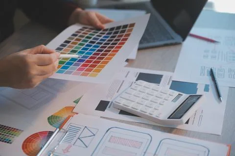 UX UI design process for modish mobile application and website . Creative p.. Foto stock