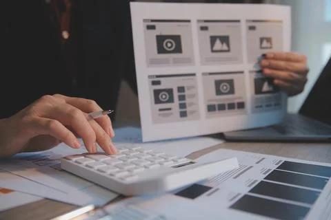 UX UI design process for modish mobile application and website . Creative p.. Stock Photos