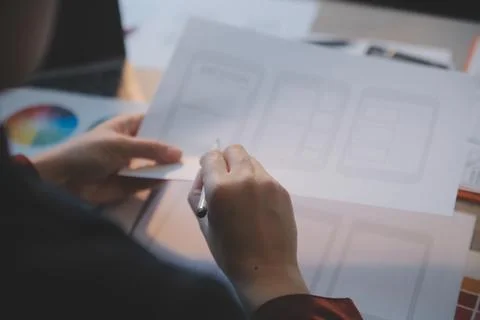 UX UI design process for modish mobile application and website . Creative p.. Foto stock