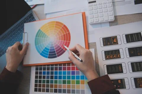 UX UI design process for modish mobile application and website . Creative p.. Foto stock
