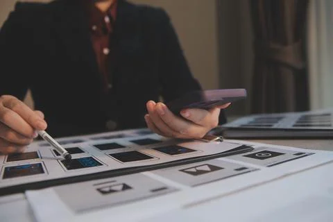 UX UI design process for modish mobile application and website . Creative p.. Foto stock