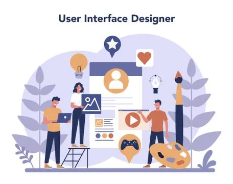 UX UI designer concept . App interface improvement for user. Stock Illustration