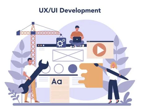 UX UI designer concept . App interface improvement for user. Stock Illustration