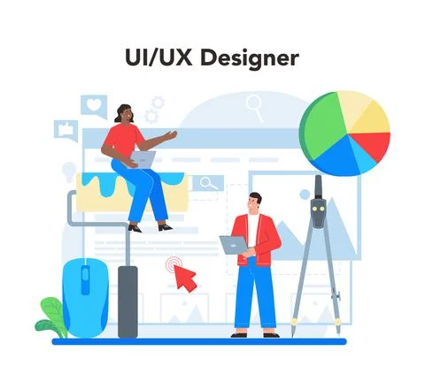 UX UI designer concept. App interface improvement. User interface Stock Illustration