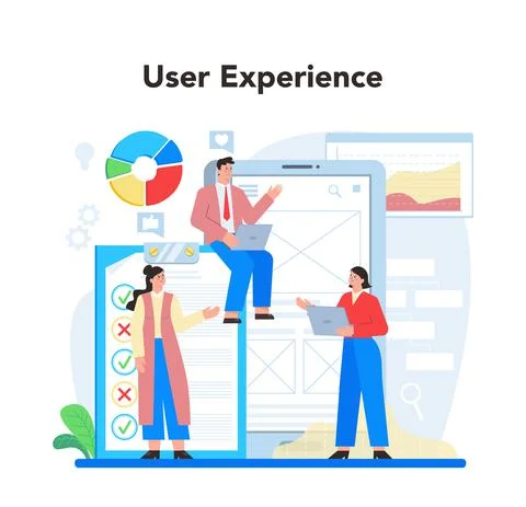 UX UI designer concept. App interface improvement. User interface Stock Illustration