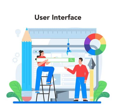 UX UI designer concept. App interface improvement. User interface Stock Illustration