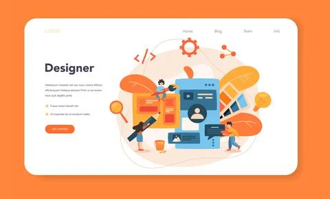 UX UI designer web banner or landing page. App interface improvement 스톡 일러스트