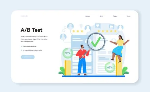 UX UI designer web banner or landing page. App interface improvement Stock Illustration