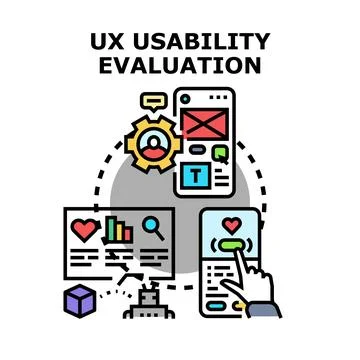 Ux usability evaluation testing mobile application interface イラスト素材