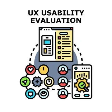 Ux usability evaluation vector concept presenting user experience イラスト素材