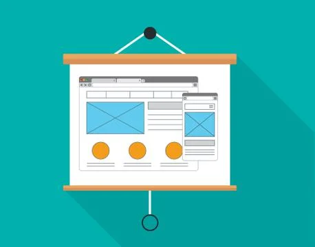 Ux user experience presentation board design Illustrazione stock