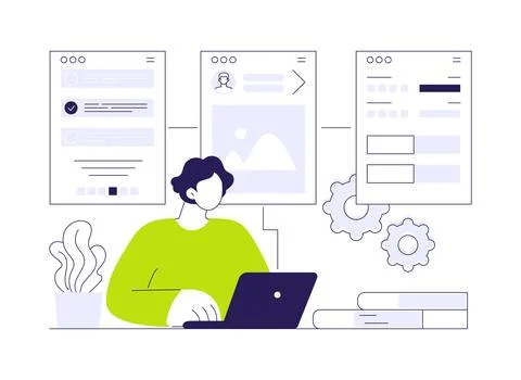 UX wireframes abstract concept vector illustration. Stock Illustration