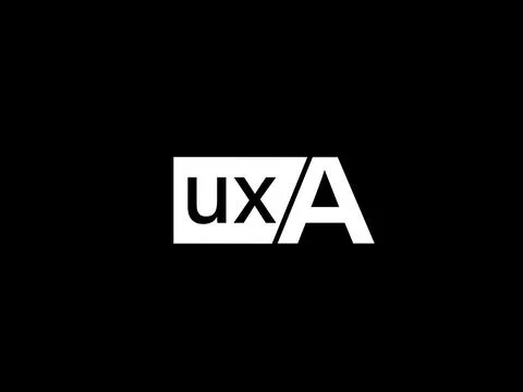 UXA Logo and Graphics design vector art, Icons isolated on black background Illustrazione stock