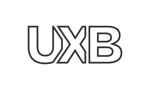 UXB logo design template with strong and modern bold text. Initial based ve.. Stock Illustration