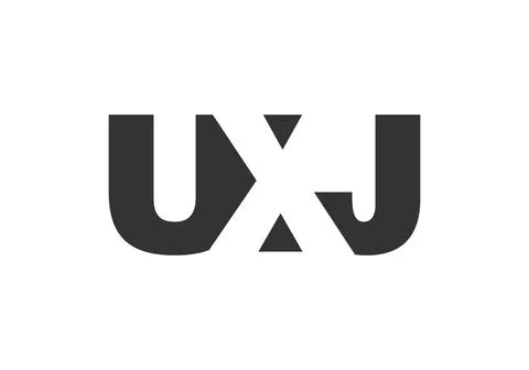 UXJ logo design. Initial letter U X J bold font style for tech startups, co.. Stock Illustration
