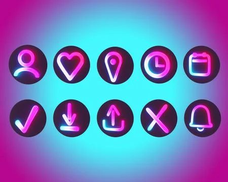 UX/UI 3D icon set 3D illustration Ilustração Stock