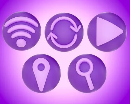 UX/UI 3D icon set 3D illustration Ilustração Stock