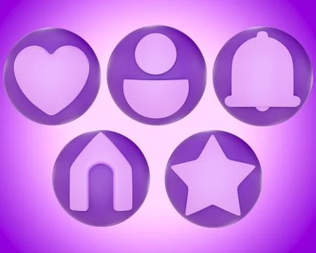 UX/UI 3D icon set 3D illustration Ilustração Stock