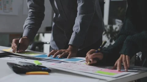 UXUI design brainstorming session with sketches and digital tools 動画素材 324849581