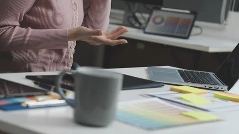 UX/UI designer working on wireframes for a website and mobile app prototype.. Stock Footage 309837276