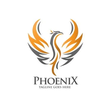Uxury phoenix logo Stock Illustration